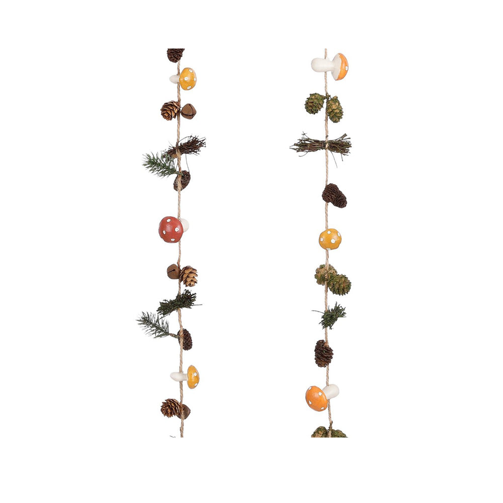 Garland mushroom yellow red L120xH6cm each at