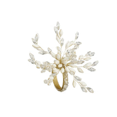 White Beaded Napkin Ring (10cm)