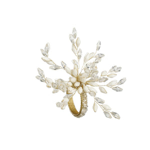 White Beaded Napkin Ring (10cm)