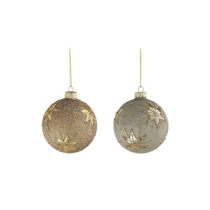 Glass Bauble - Grey/Brown (8cm)