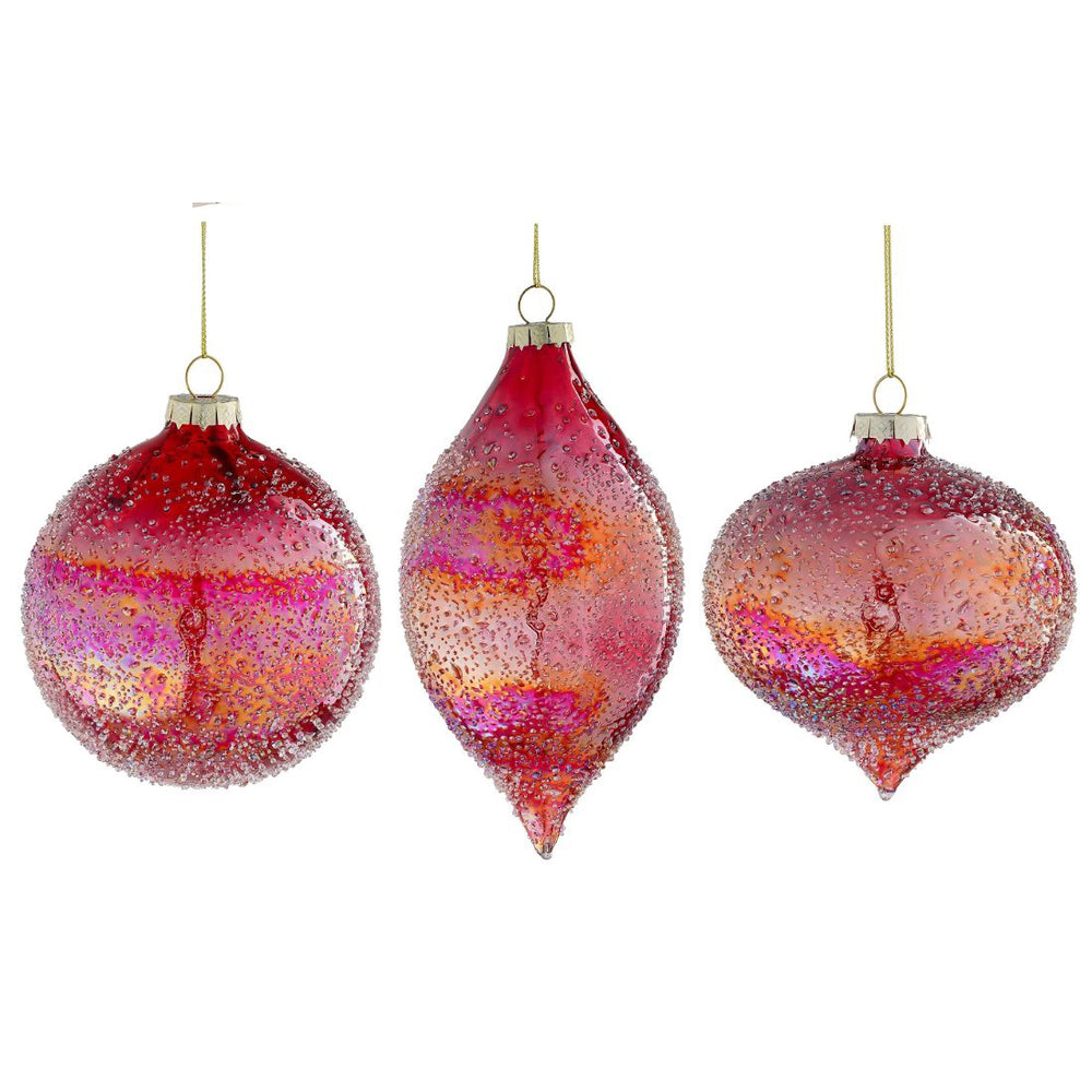 Red Glass Onion Drop Ornament