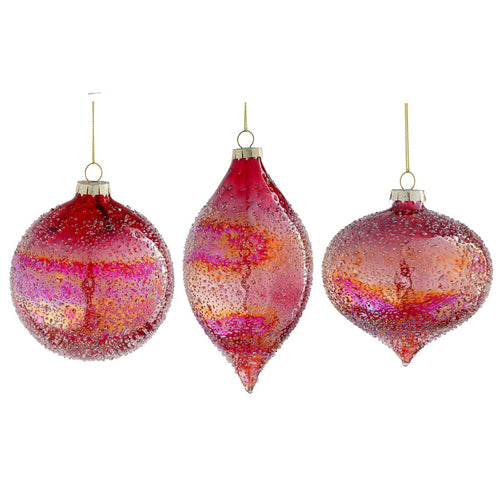 Red Glass Onion Drop Ornament