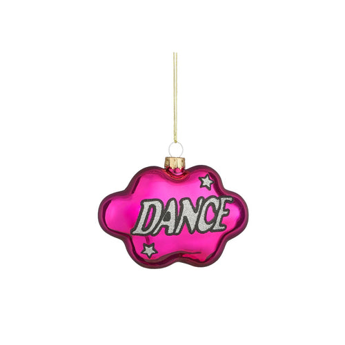 Purple Disco Dance Glass Ornament (10.5cm)