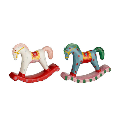 White Blue Rocking Horse (12.5cm)
