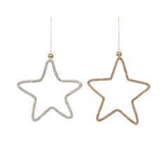 Copper Silver Diamond Star Ornament (15cm)