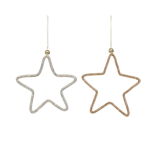 Copper Silver Diamond Star Ornament (15cm)
