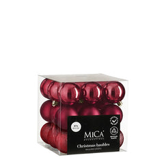 Bauble unbreakable d. red 27 pieces - d6cm