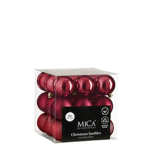 Bauble unbreakable d. red 27 pieces - d6cm