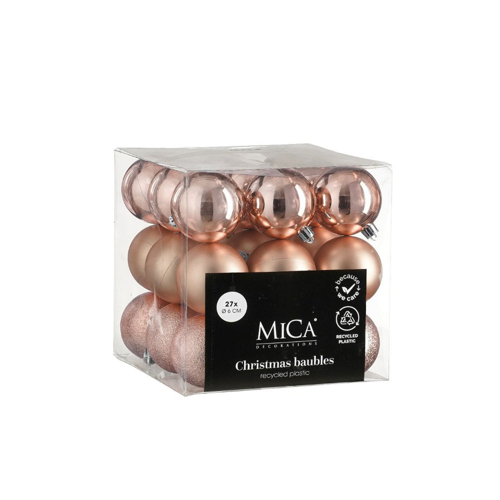 Unbreakable Pink Bauble Set (6cm, 27 Pieces)
