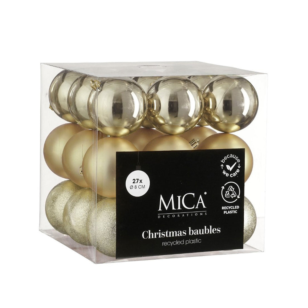 Bauble unbreakable champagne 27 pieces - d8cm