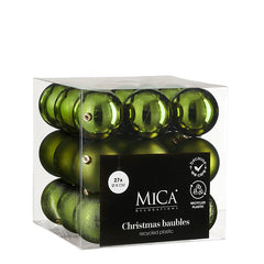 Bauble unbreakable d. green 27 pieces - d8cm