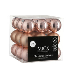 Unbreakable Pink Bauble Set (8cm, 27 Pieces)