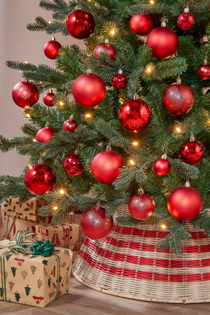 Unbreakable Red Bauble Mix (4, 6, & 8cm, 46 Pieces)