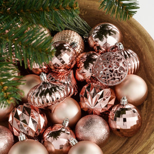 Unbreakable Tree Decoration Set - Pink (7cm, 60 Pieces)