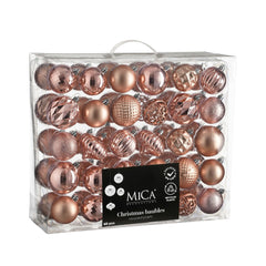 Unbreakable Tree Decoration Set - Pink (7cm, 60 Pieces)