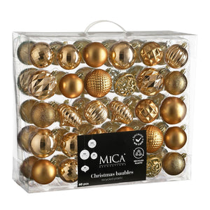 Unbreakable Tree Decoration Set - Copper (7cm, 60 Pieces)