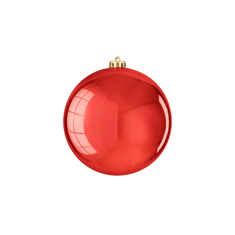 Bauble unbreakable red shiny - d15cm