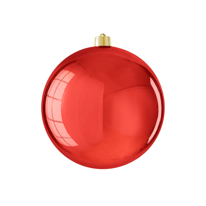 Bauble unbreakable red shiny - d25cm