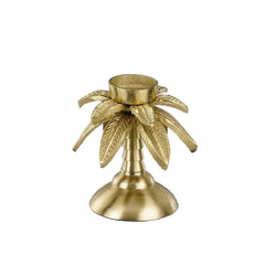 Gold Aluminum Palm Tree Tealight Holder (13cm)