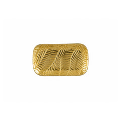 Decoration tray leaf recycled aluminium gold 36x29