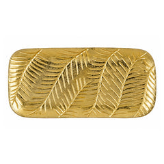 Decoration tray leaf recycled aluminium gold 43x22