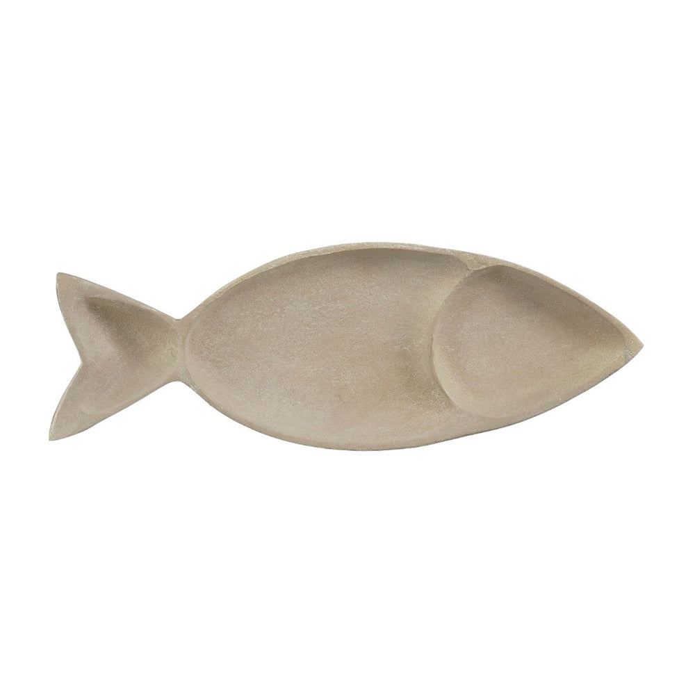 Carved Wooden Fish Platter (34 cm)