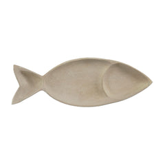 Carved Wooden Fish Platter (34 cm)