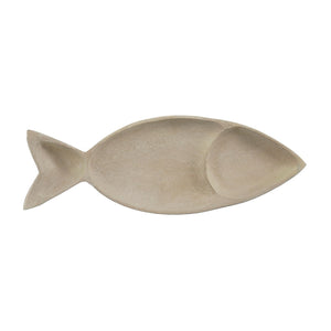 Carved Wooden Fish Platter (34 cm)