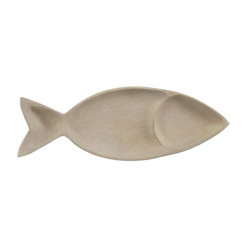 Carved Wooden Fish Platter (34 cm)