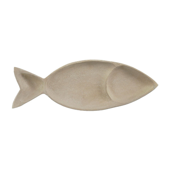 Carved Wooden Fish Platter (34 cm)