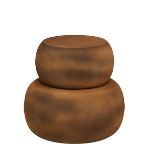 Zea side table brown antique - h37xd43cm