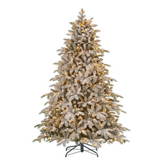 Green Frosted Bridgeton Christmas Tree with Warm White LEDs (180cm)