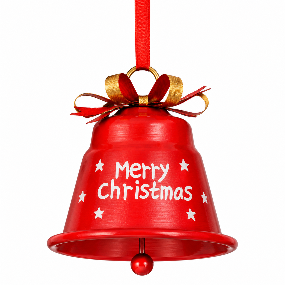 Ornament bell red white green 3 assorted - l7xw7xh7,5cm - each at