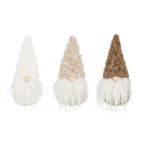 Decoration gnome white brown l6xw6xh14
