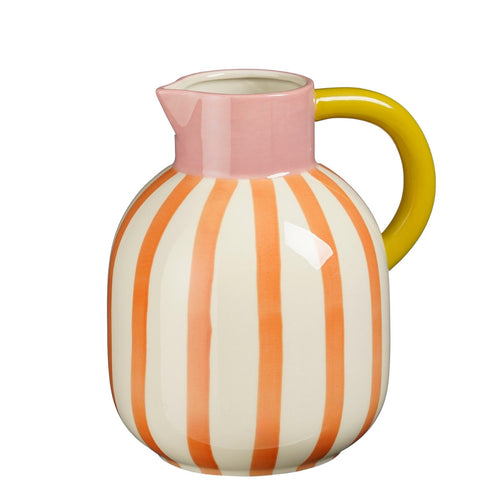 Mag Orange Striped Ceramic Jug (20 cm)