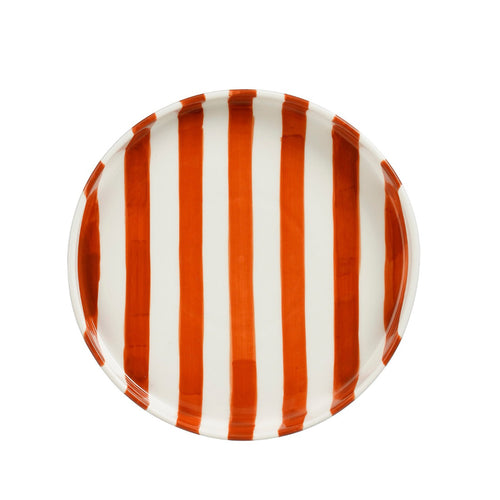Neva Striped Red Breakfast Plate (21 cm)