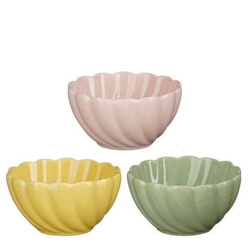 Fluted Pastel Ceramic Bowl (12 cm)