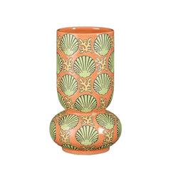 Elea Scalloped Peach Ceramic Vase (25.5 cm)