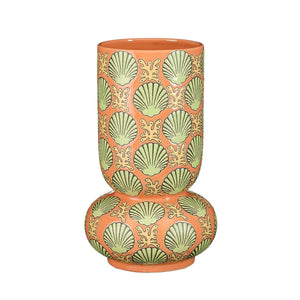 Elea Peach Botanical Patterned Vase (30 cm)
