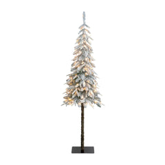 Green Frosted Lodge Christmas Tree with Warm White LEDs (180cm)