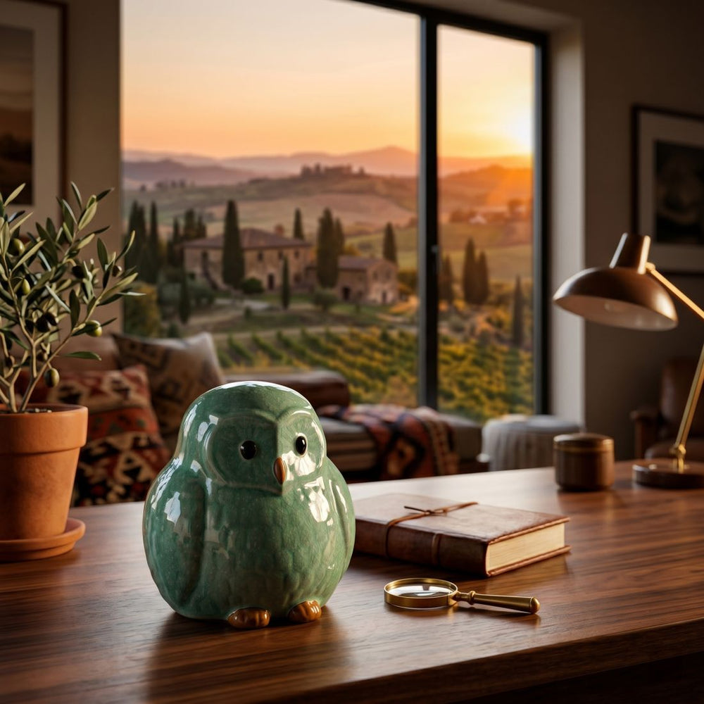 Mint Green Ceramic Owl Decoration (21 cm)