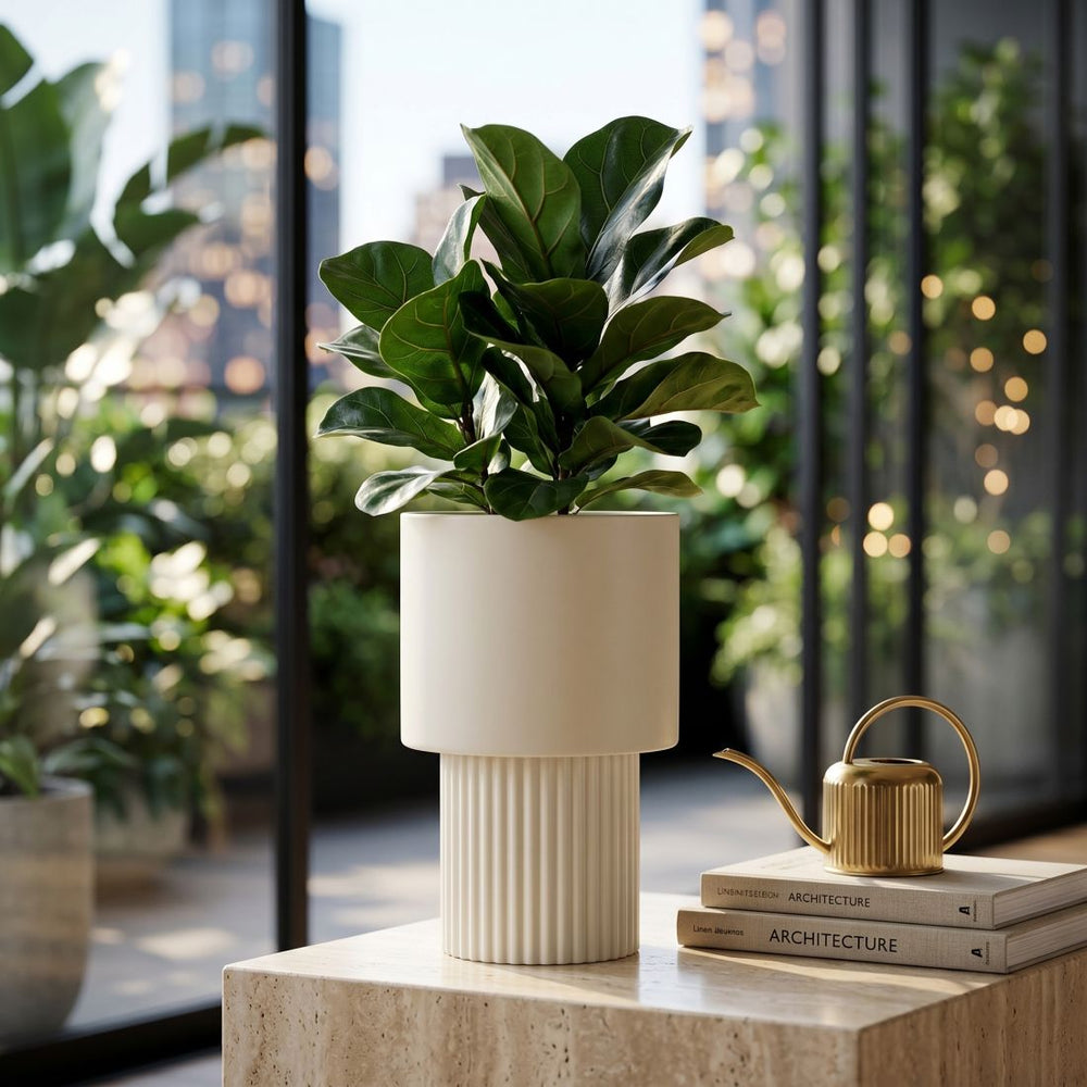 Lux Round Off-White Planter Pot (36 cm)