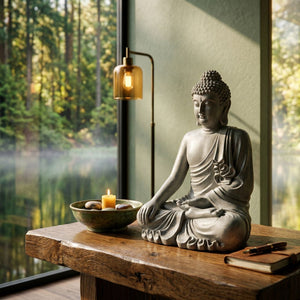 Extra Large Grey Decorative Buddha Statue (93 cm)