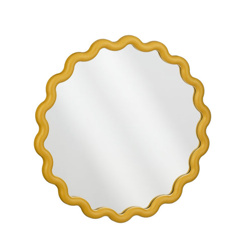 Jude Scalloped Round Yellow Mirror (49.5 cm)