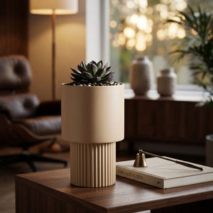 Lux Round Light Brown Planter Pot (36 cm)