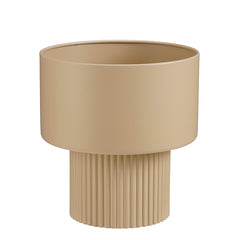 Lux pot round l. brown - h33xd31,5cm
