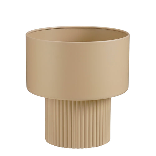 Lux pot round l. brown - h33xd31,5cm