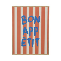 Bon Appetit Striped Framed Wall Art (41 cm)