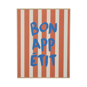 Bon Appetit Striped Framed Wall Art (41 cm)