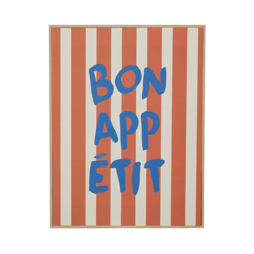 Bon Appetit Striped Framed Wall Art (41 cm)